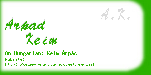arpad keim business card